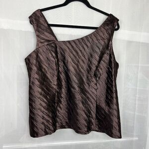 Dana Kay plus size satin formal tank top asymmetric neckline sz 18 dressy